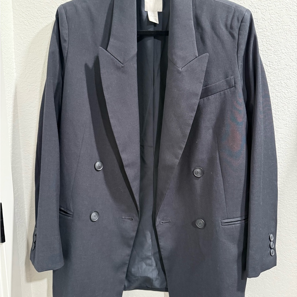 H&M Oversized Charcoal Double-Breasted Women’s Blazer